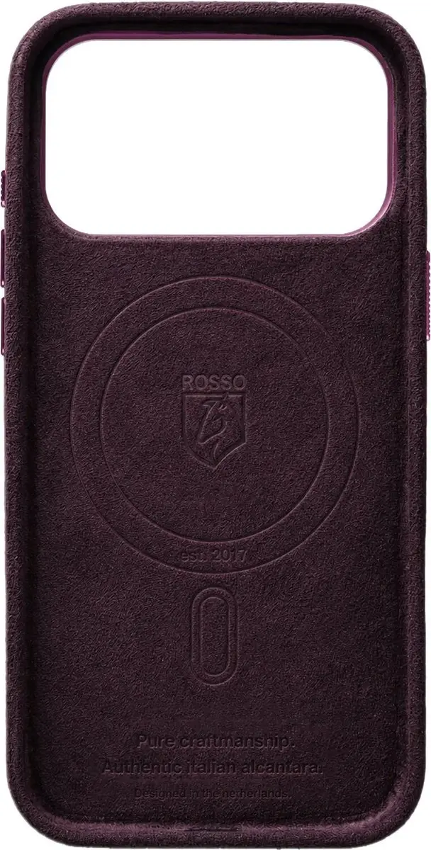 Rosso Avanti iPhone 18 Pro Max Hoesje - MagSafe/Qi2 - Alcantara - Burgundy - afbeelding 3 van 6