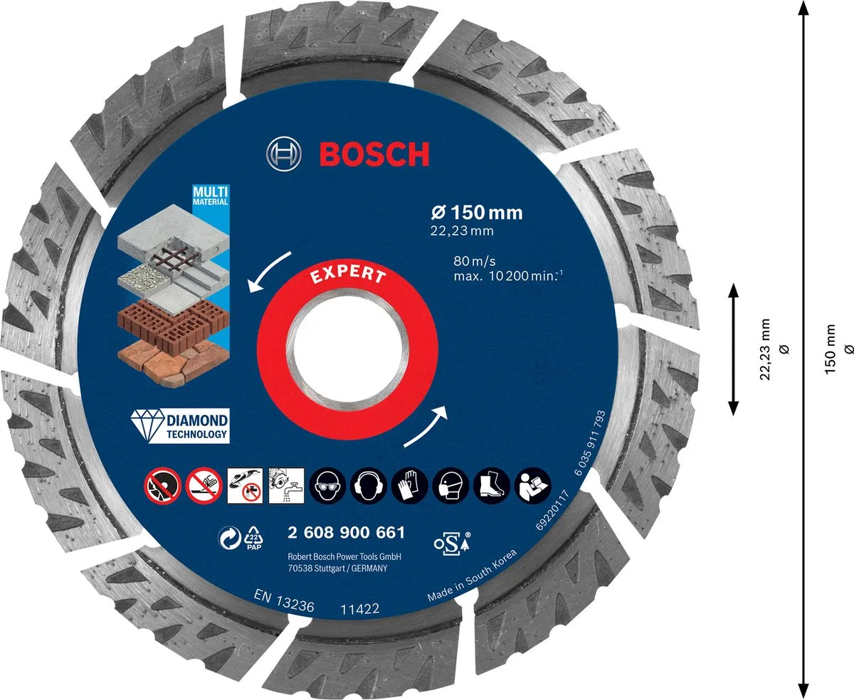 Bosch Professional EXPERT 2608900661 Diamant Doorslijpschijf 150mm - afbeelding 6 van 6
