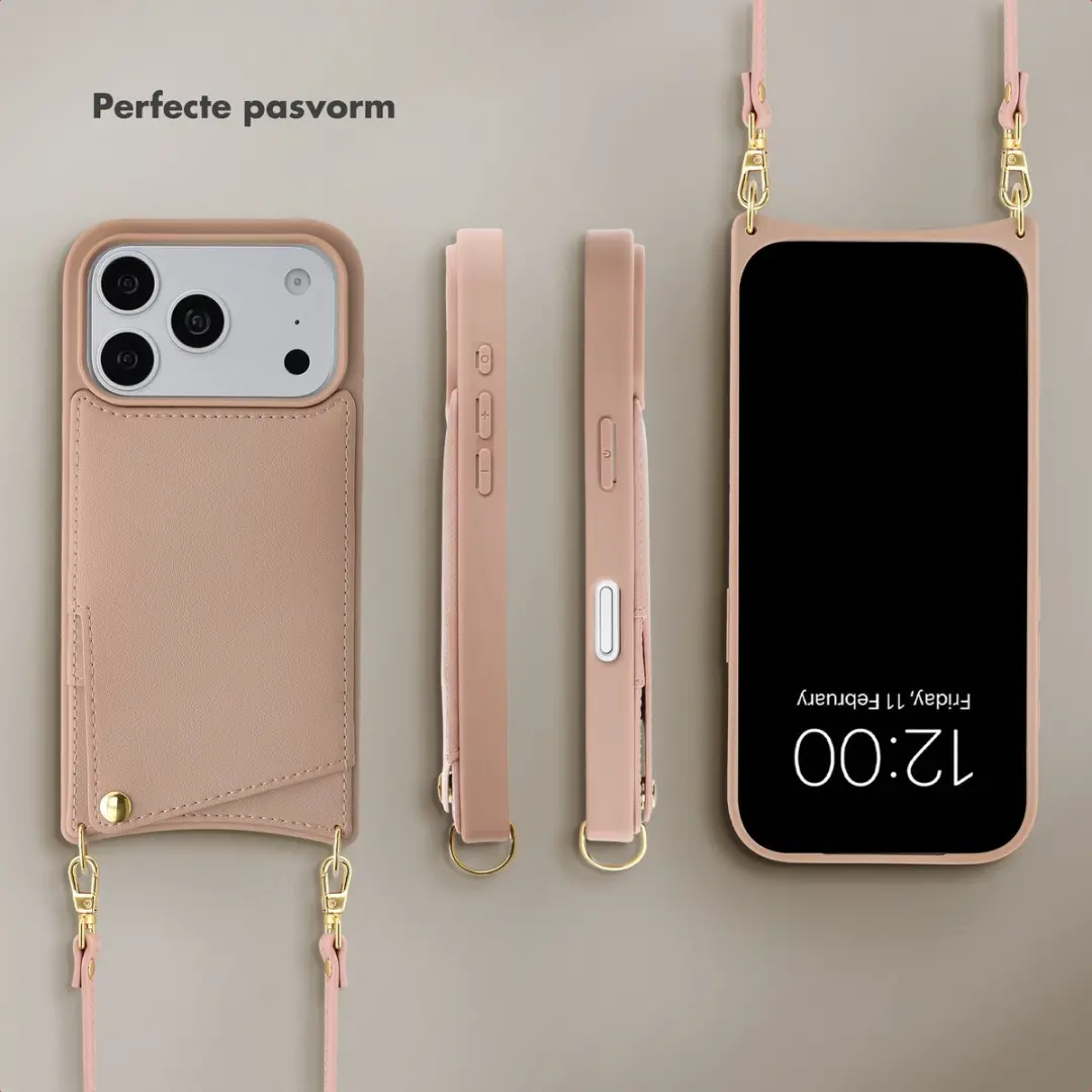 Selencia Hoesje iPhone 18 Pro/17 Pro - Dusty Rose - 2 Pasjes - afbeelding 3 van 5