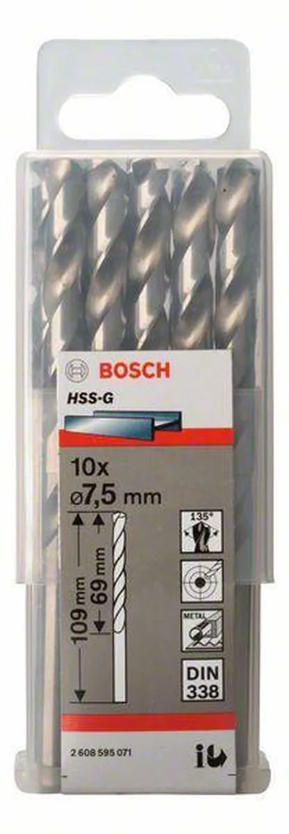 Bosch Professional ST. LINE 7.5mm HSS-G Boor - 10 Stuks