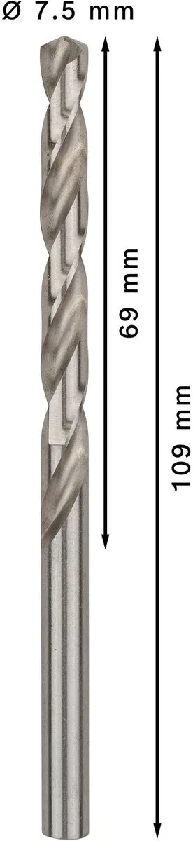 Bosch Professional ST. LINE 7.5mm HSS-G Boor - 10 Stuks