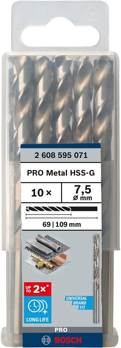 Bosch Professional ST. LINE 7.5mm HSS-G Boor - 10 Stuks