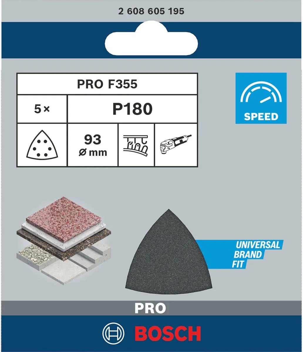 Bosch Professional Delta Schuurvel - 5 Stuks