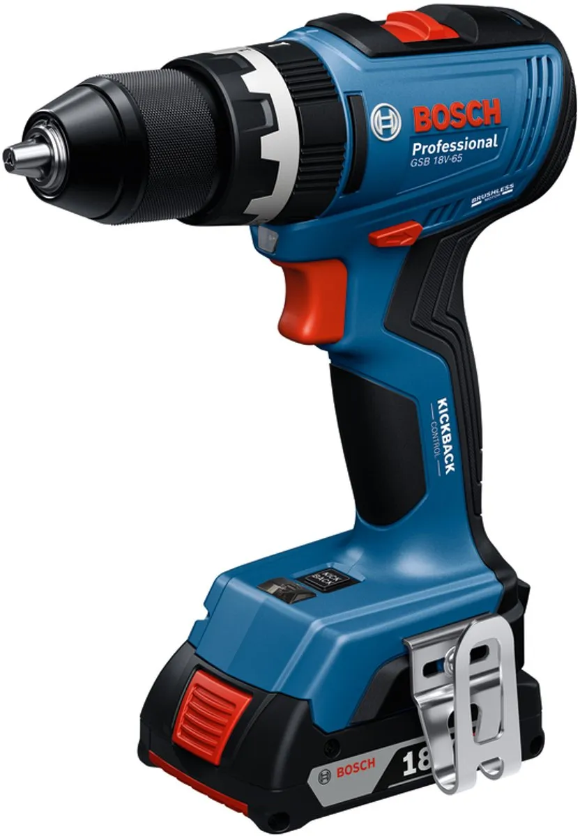 Bosch Professional 18V Klopboormachine GWS 18V-8 & Haakse Slijper GSB 18V-65 - 2x 4.0Ah Accu