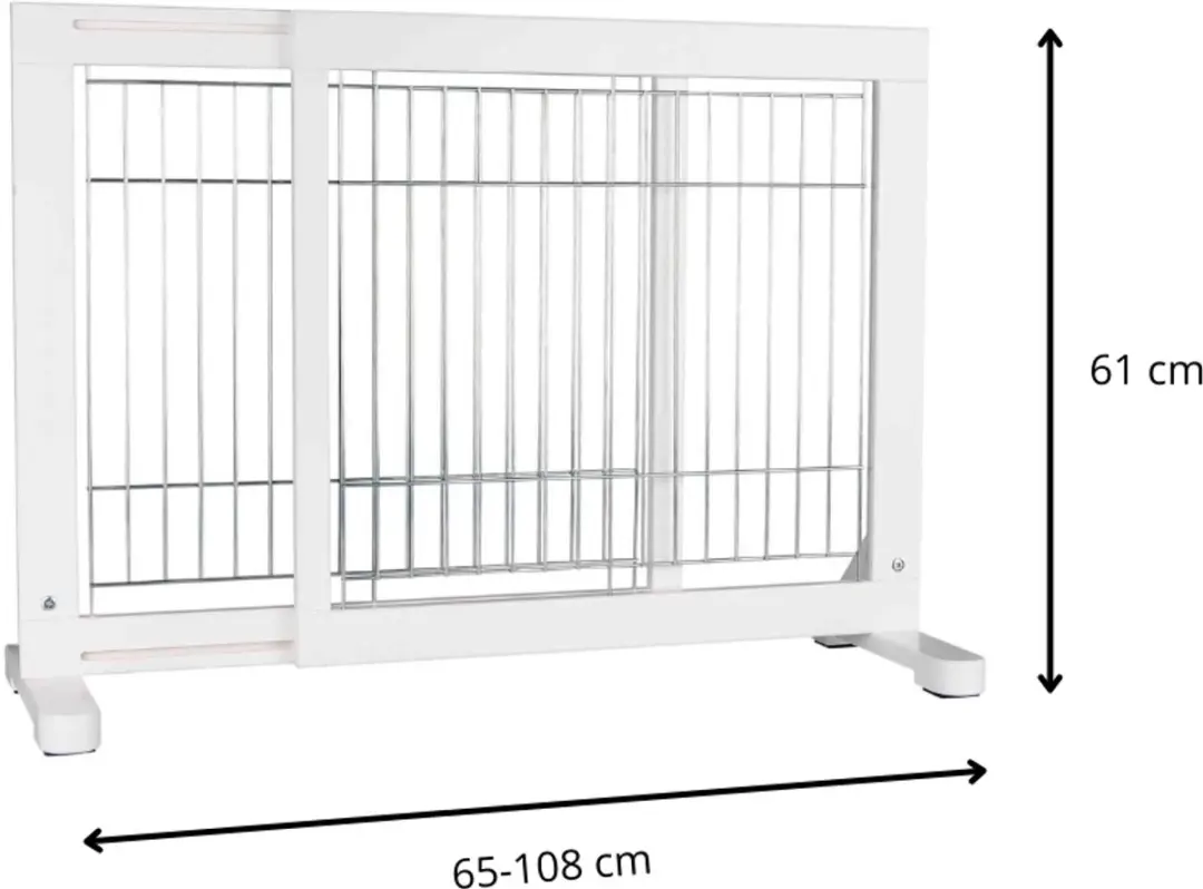 Trixie Afsluithek Uitschuifbaar Wit 65-108x61cm - afbeelding 4 van 4