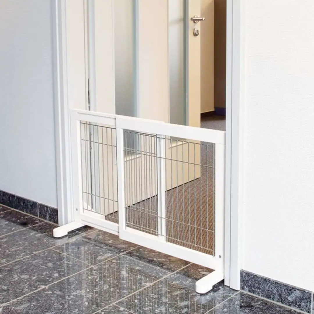 Trixie Afsluithek Uitschuifbaar Wit 65-108x61cm - afbeelding 2 van 4