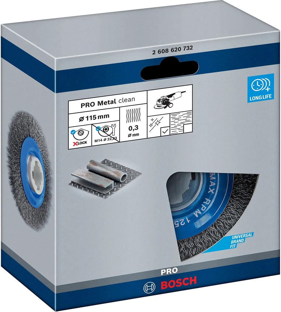 Bosch Professional X-Lock Kegelborstel 0,3 x 115mm - Staal
