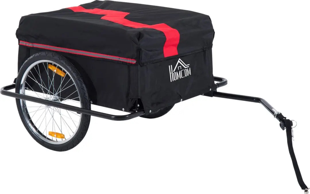 HOMCOM Transportaanhanger fietsaanhanger vrachtaanhanger fiets aanhanger zwart 5