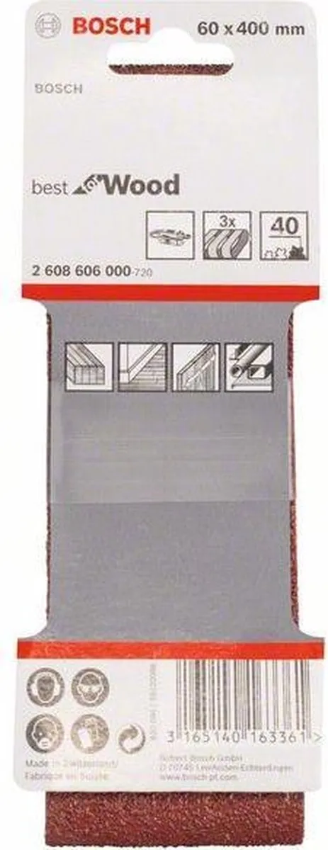 Bosch Professional 3 Banden 60x400mm Best Wood+Paint - 3 Stuks