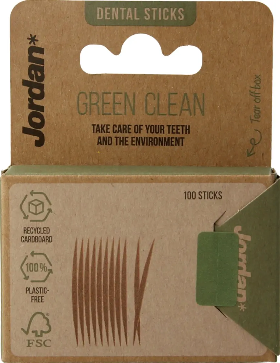 Jordan Tandenstokers Green Clean - 100 Stuks