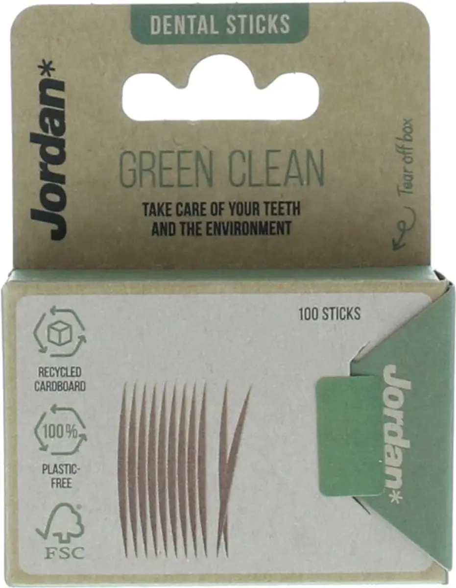 Jordan Tandenstokers Green Clean - 100 Stuks - afbeelding 6 van 6