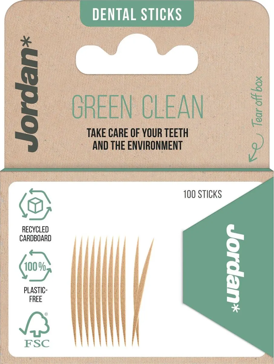 Jordan Tandenstokers Green Clean - 100 Stuks