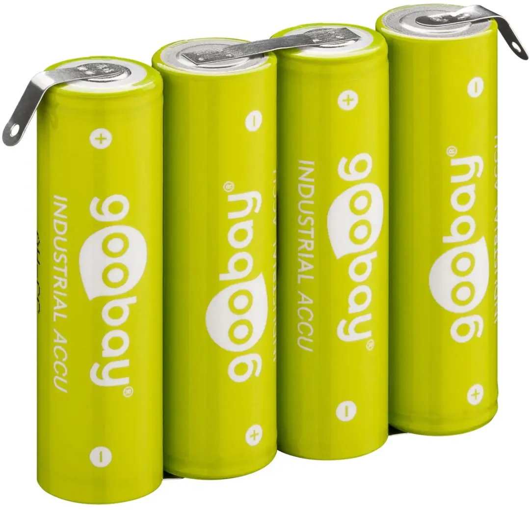 Goobay oplaadbaar accupack 4x AA LSD-NiMH, 2100 mAh, 4,8 V, met U-soldeerstrip