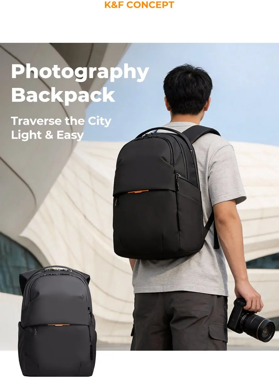 K&F Concept Urban Wander 03 Rugzak 25L - Zwart