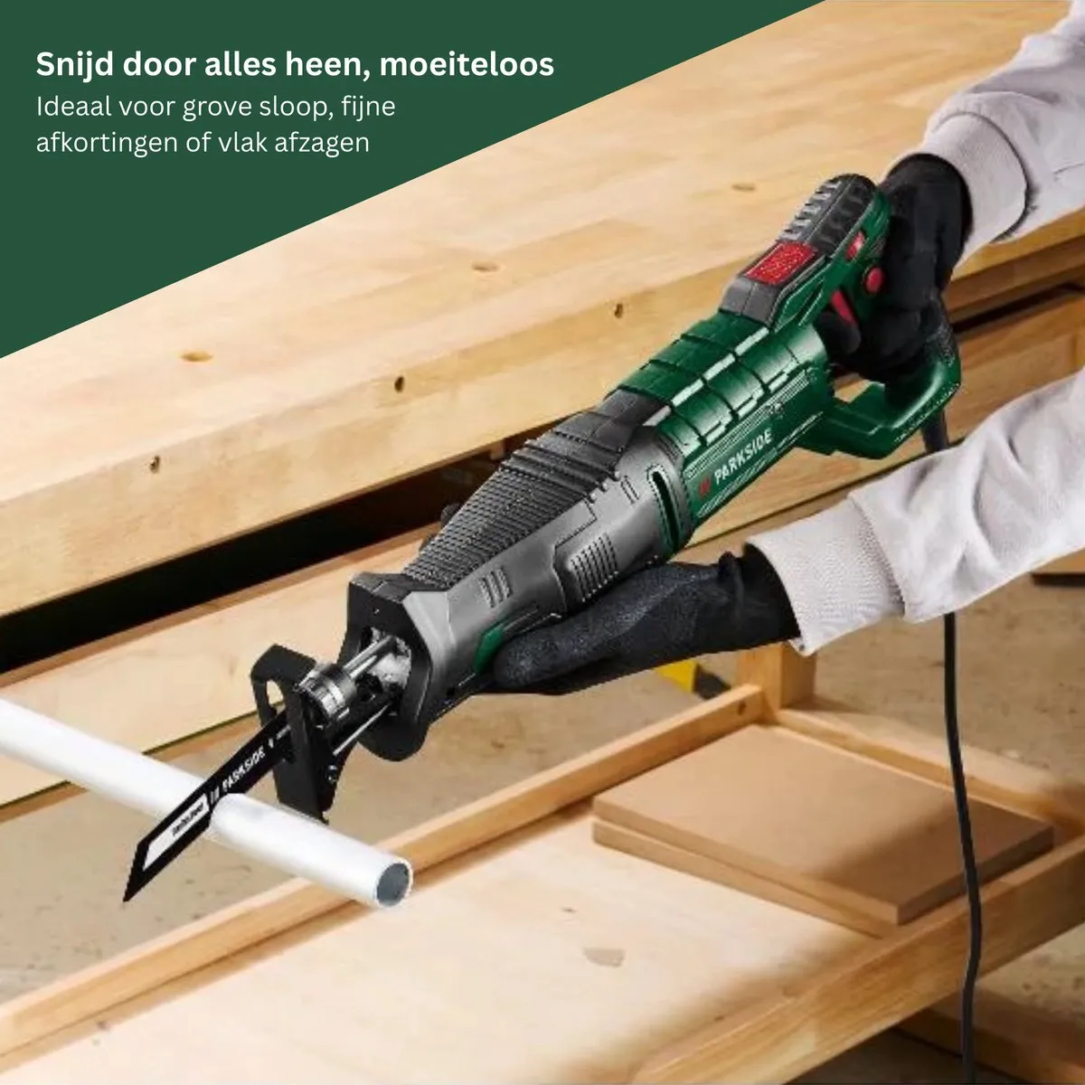Parkside Reciprozaag 850W - Zaagmachine Hout & Metaal - 2800 tpm