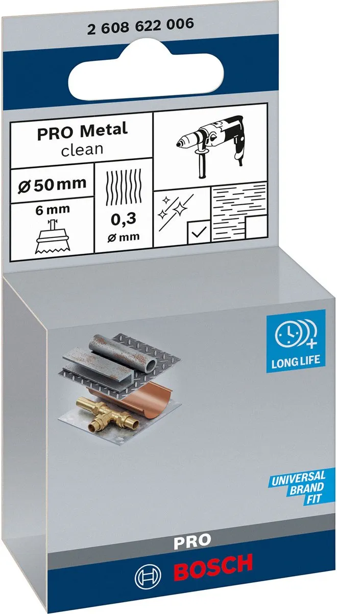 Bosch Professional Komstlbloesel 6mm - 50 Stuks - Gegolfd Staal