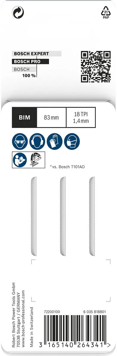Bosch Professional DECOUPEERZB T101AOF Metaalzaagbladen - 3 Stuks