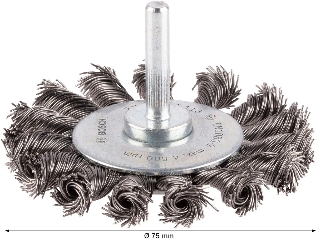 Bosch Professional 6mm Schijfborstel 75Vlecht Staal - Grijs