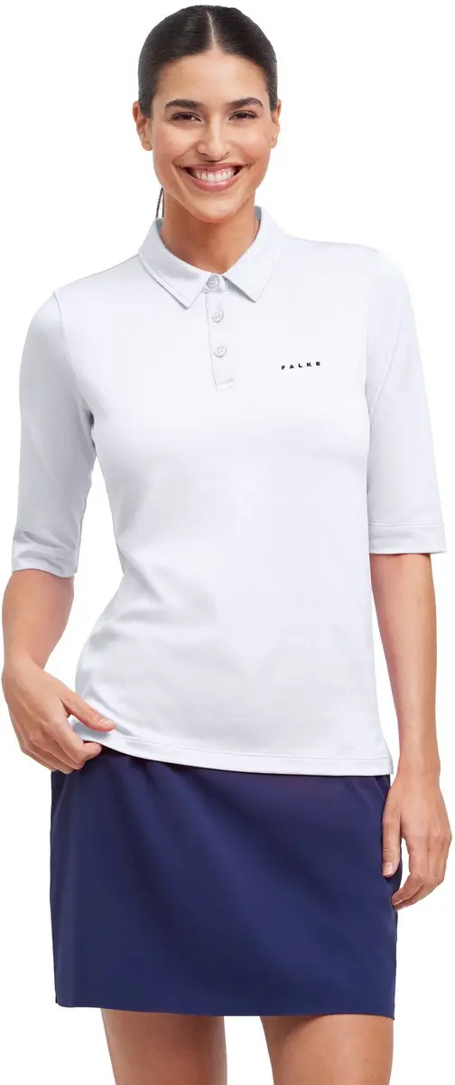 FALKE Golf 3-Button vochtregulerend katoen functioneel materiaal shirt met korte