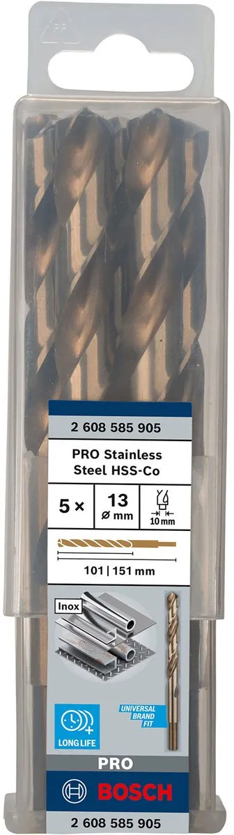 Bosch Professional ST. LINE HSS-CO Boor 13mm - 5 Stuks - afbeelding 2 van 4