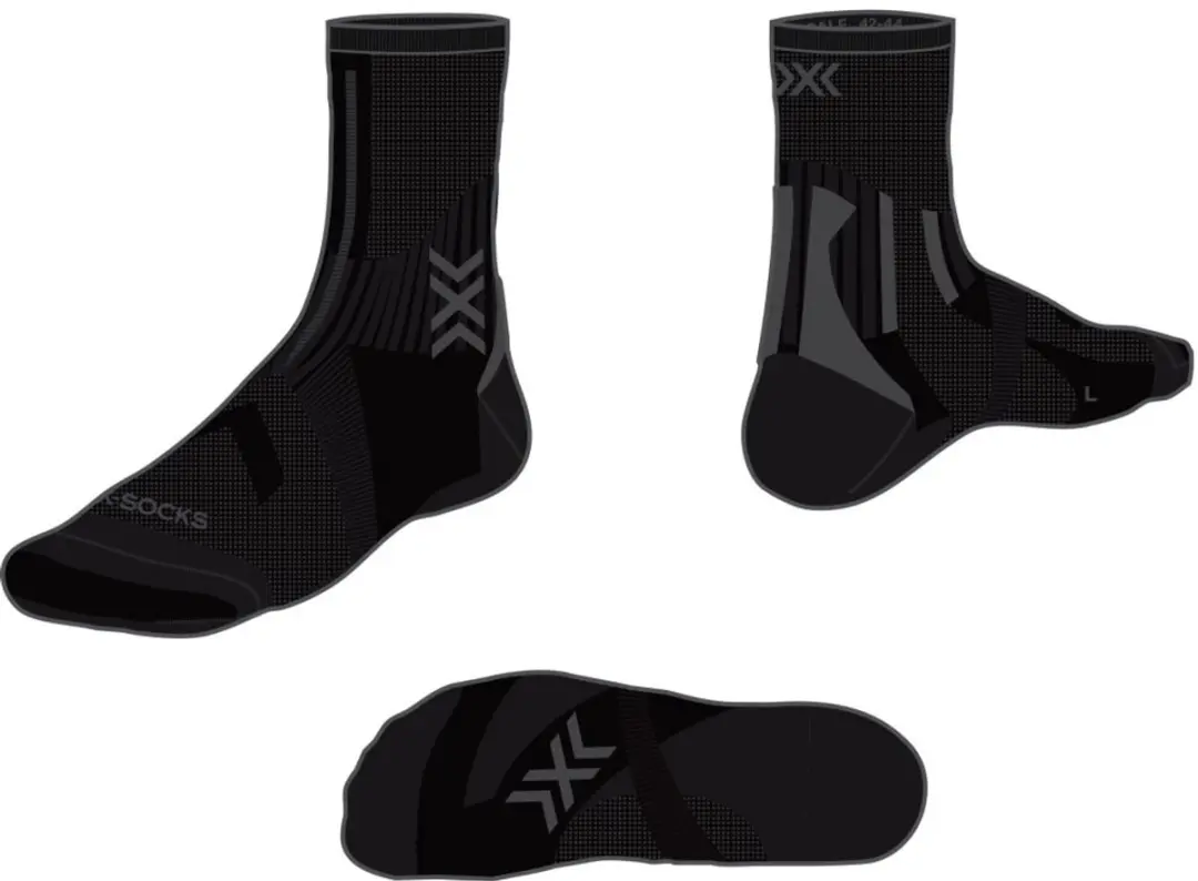 X-Bionic X-Socks Run Perform Crew Sportsokken 45-47 - Zwart/Grijs