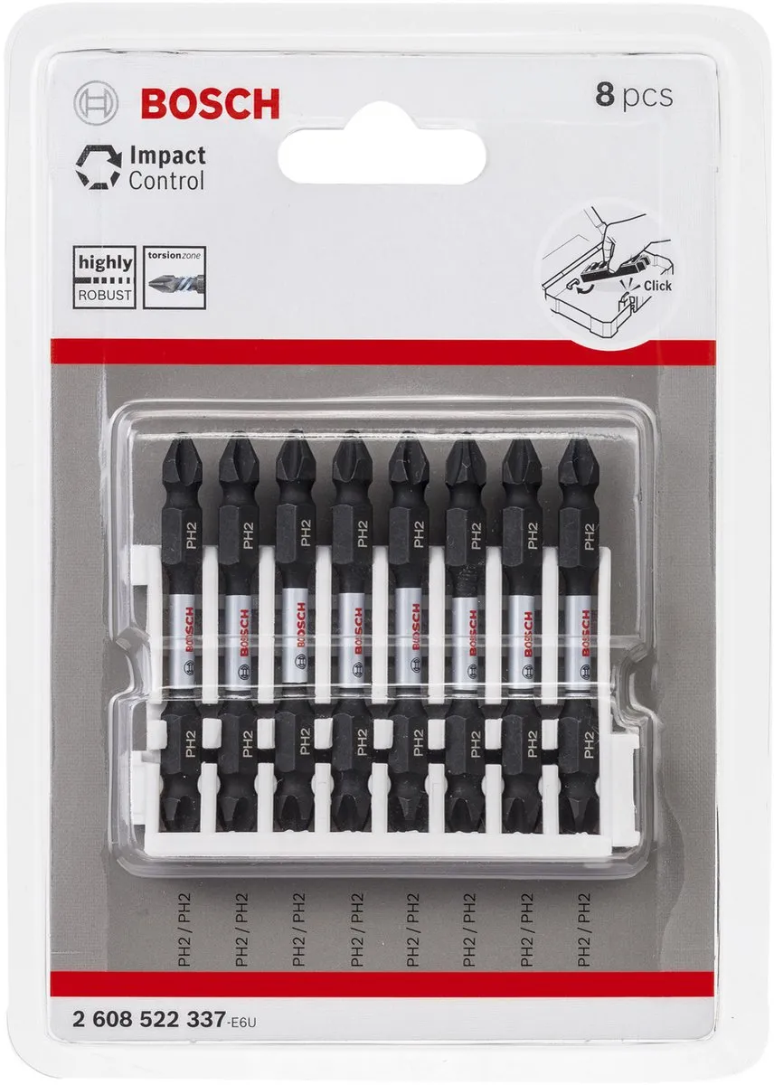Bosch Professional Impact Dubbel Bit 65mm PH2 - 8 Stuks