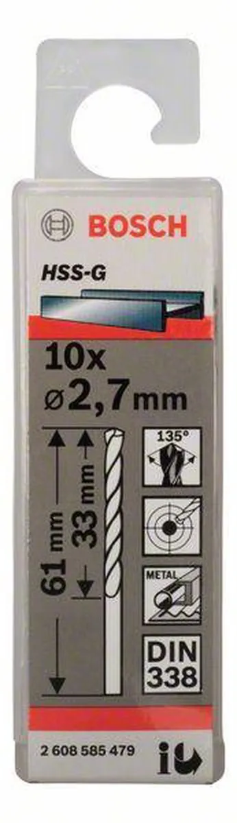Bosch Professional ST. LINE 2.7mm HSS-G Boor - 10 Stuks