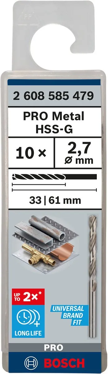 Bosch Professional ST. LINE 2.7mm HSS-G Boor - 10 Stuks