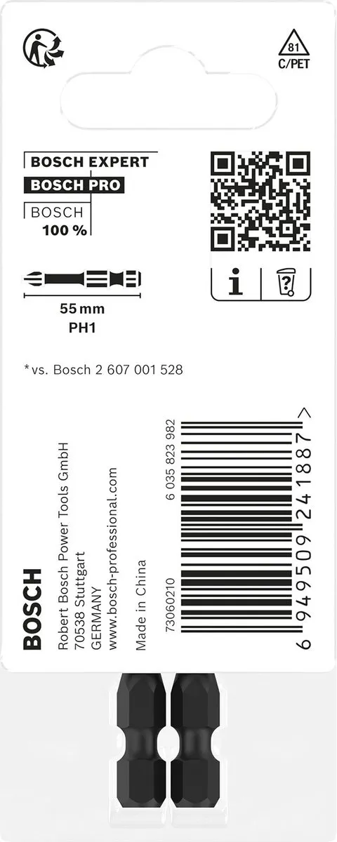 Bosch Professional 2 PRO Bits Impact PH1 55mm