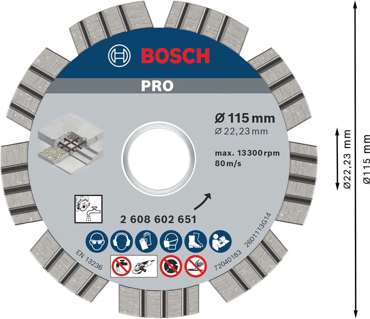 Bosch Professional Diamantschijf Best Concrete 115mm - 22,23mm As