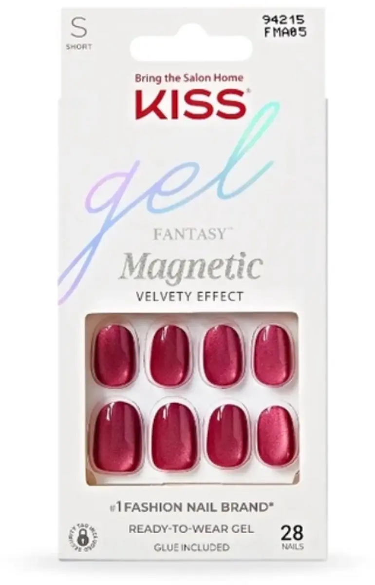 Kiss Gel Fantasy Magnetic Set Us Free Kunstnagels - Rood - 28 Stuks - afbeelding 2 van 6