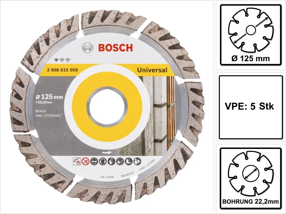 Bosch Professional 2608615059 Diamantdoorslijpschijf 125mm