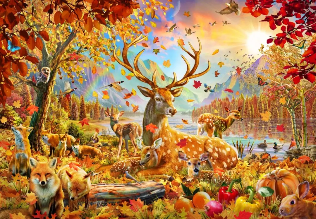 Bluebird Puzzle legpuzzel Animals In the Fall