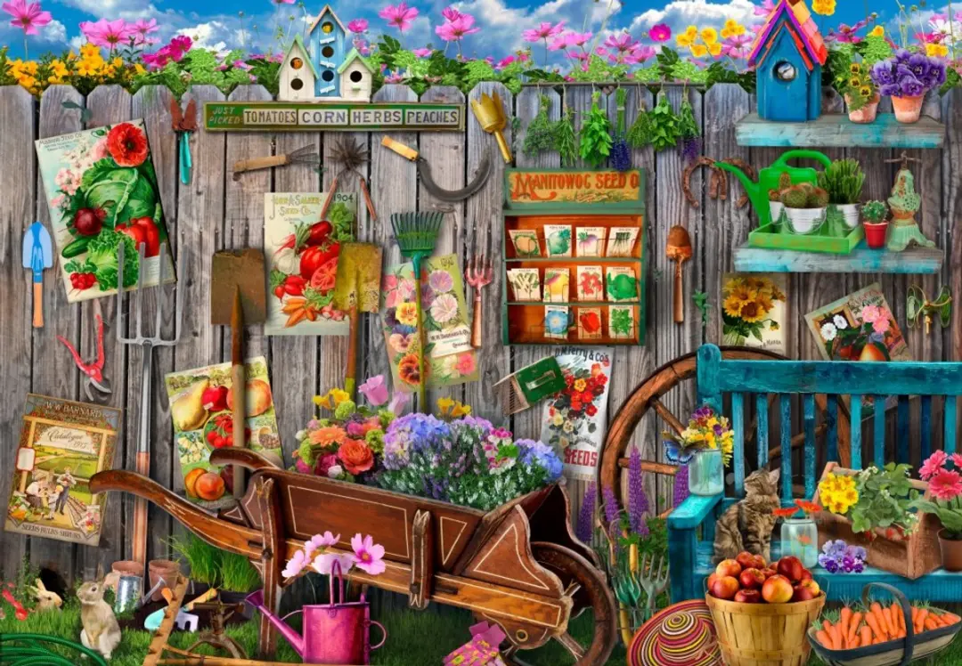 Bluebird Puzzle legpuzzel Garden Tool Fence