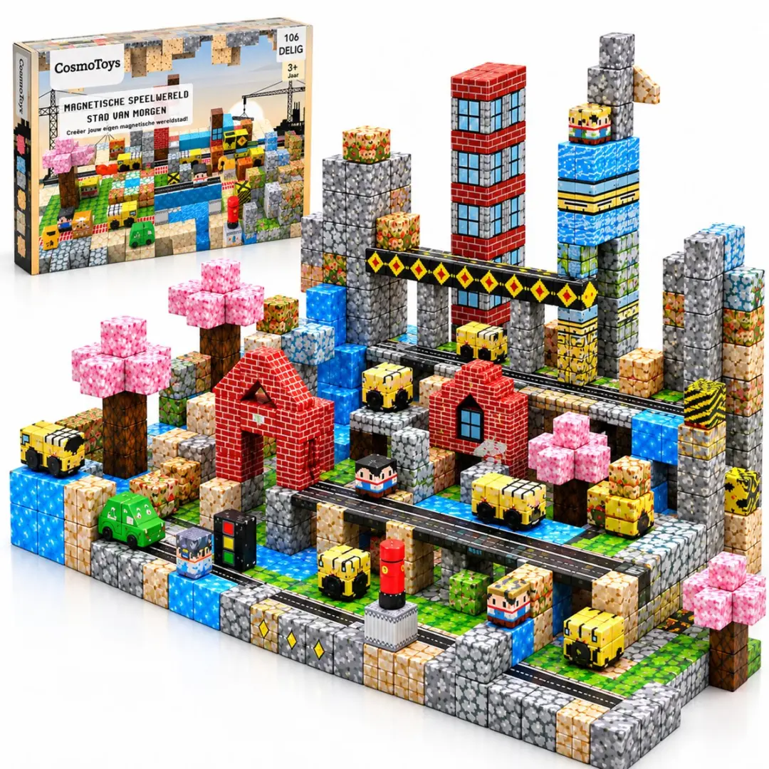 CosmoToys Magnetic Tiles - Magnetische Blokken - Magnetisch Speelgoed - Magneten Speelgoed - afbeelding 5 van 5