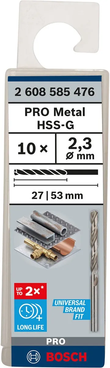 Bosch Professional ST. LINE 2.3mm HSS-G Metaalboren - 10 Stuks