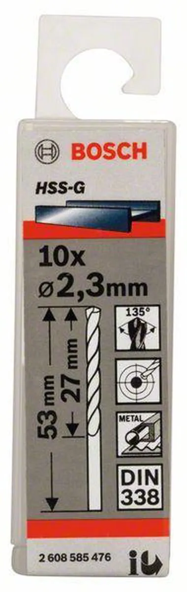 Bosch Professional ST. LINE 2.3mm HSS-G Metaalboren - 10 Stuks