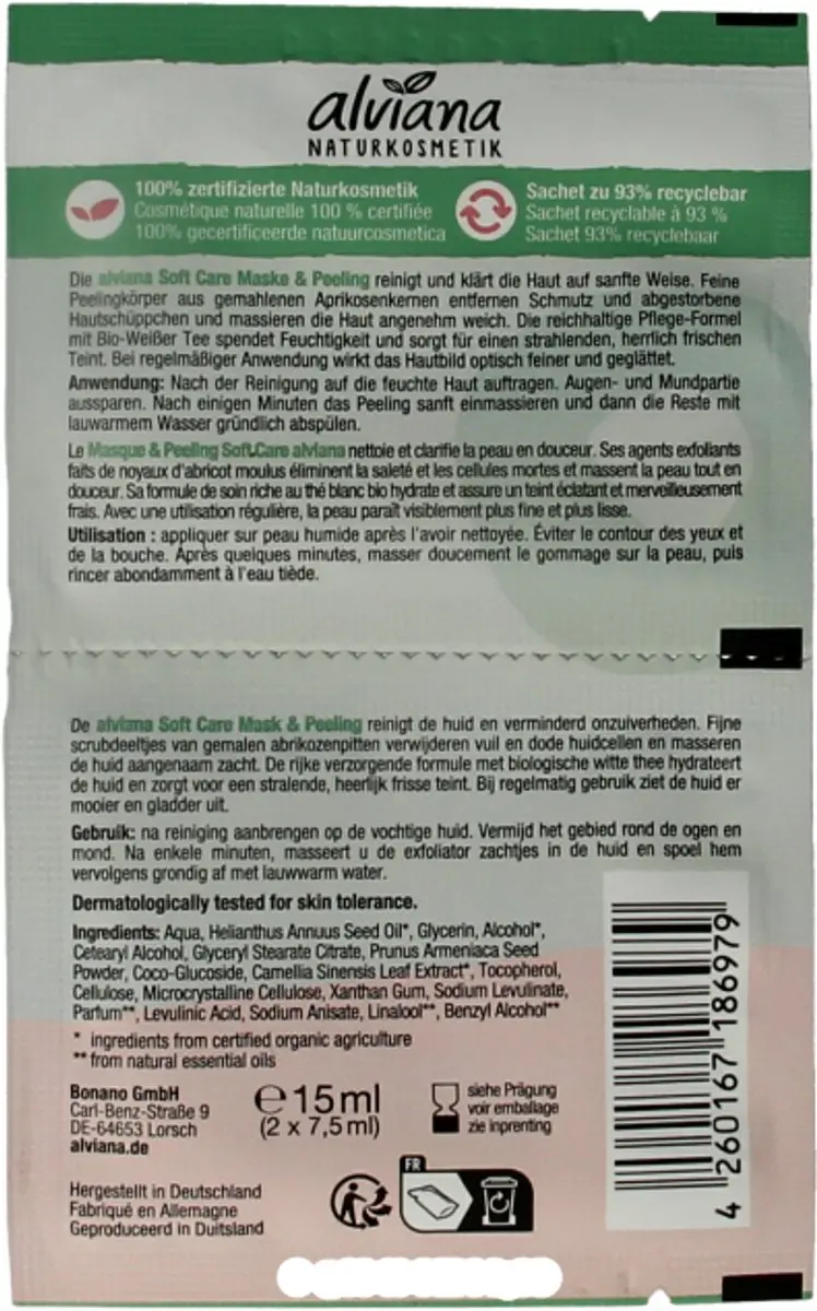 Alviana Gezichtsmasker Witte Thee 15ml