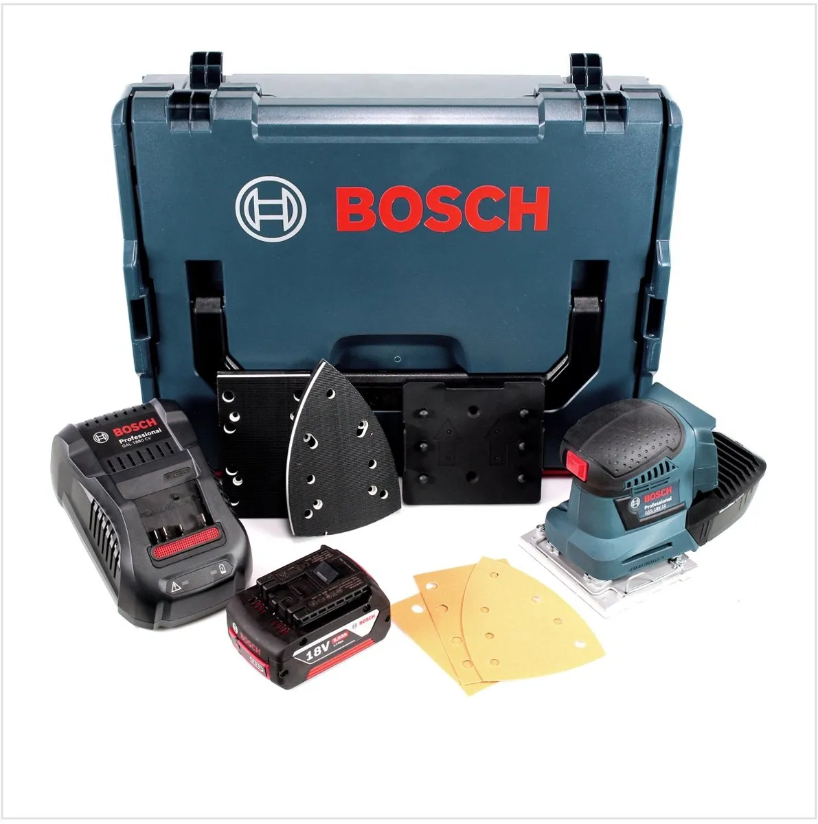 Bosch Professional GSS 18V-10 Vlakschuurmachine - 18V 5.0Ah Accu + Lader