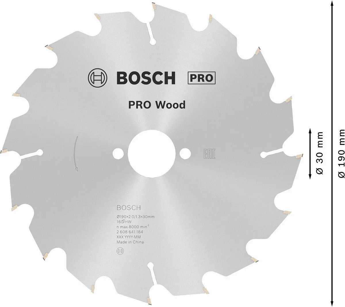 Bosch Professional CIRKZB OPT 190X30X2 16T Metaal Zaagblad