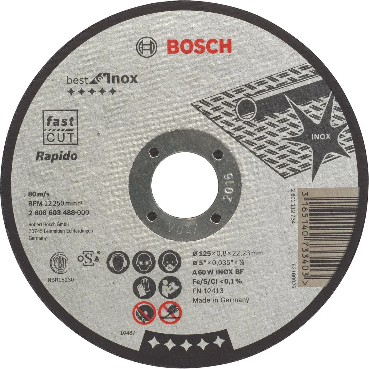 Bosch Professional Doorslijpschijf Rapido A 60 W INOX BF 125mm - Metaal