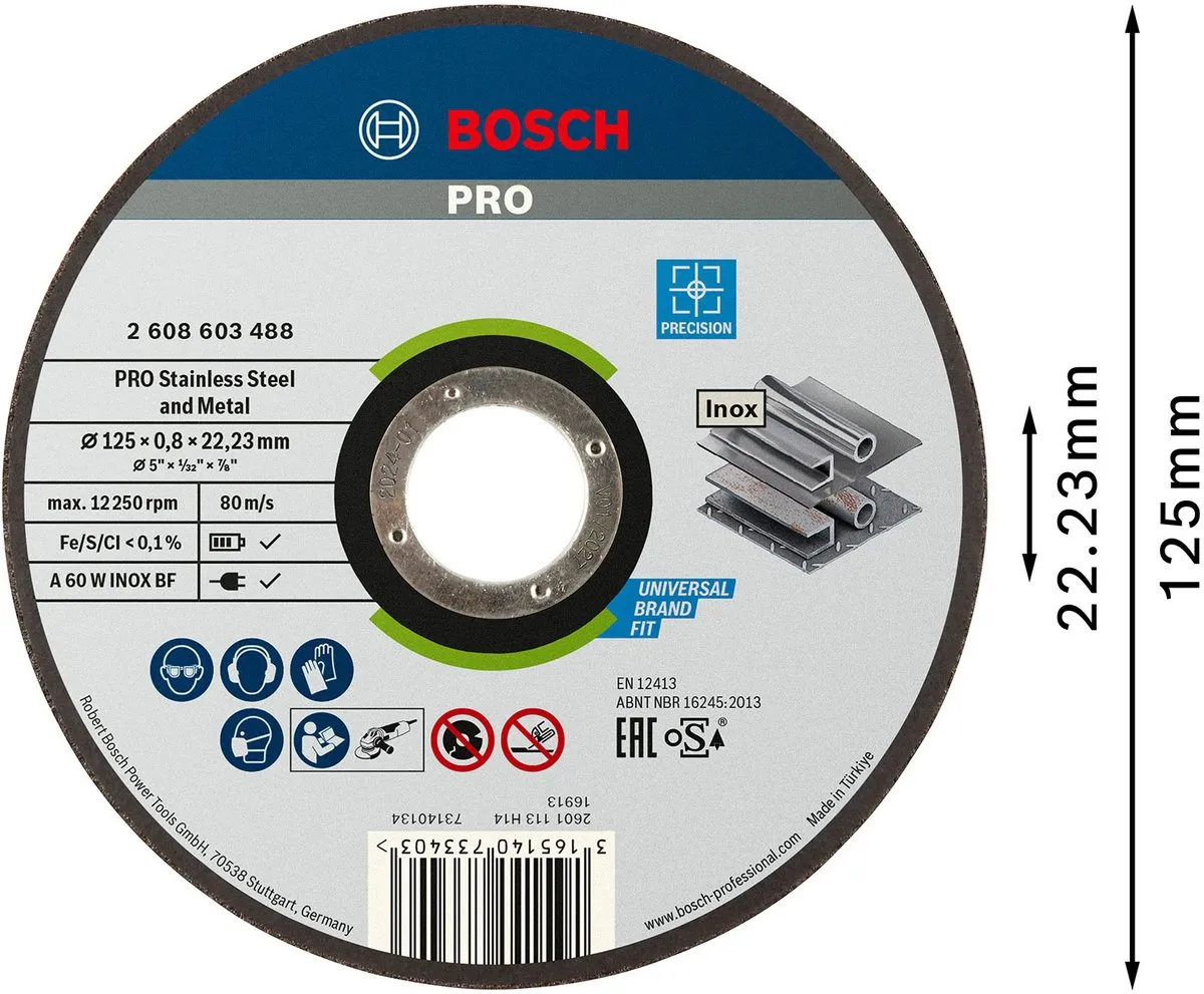 Bosch Professional Doorslijpschijf Rapido A 60 W INOX BF 125mm - Metaal