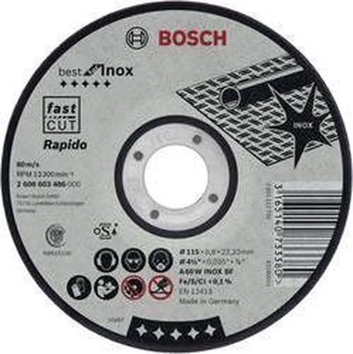 Bosch Professional Doorslijpschijf Rapido A 60 W INOX BF 125mm - Metaal