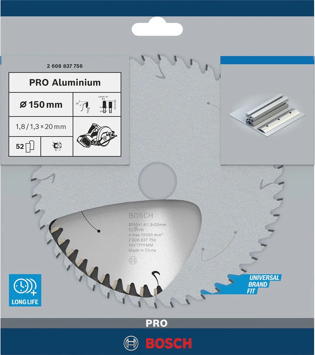 Bosch Professional Accuzaagblad 150mm 52 Tanden - Aluminium/Kunststof/Hout