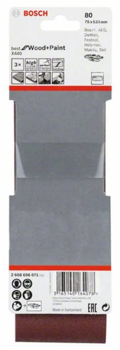 Bosch Professional 3 Banden 75x533 Best Wood+Paint - 3 Stuks