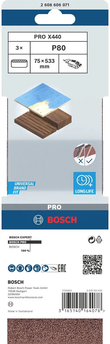 Bosch Professional 3 Banden 75x533 Best Wood+Paint - 3 Stuks