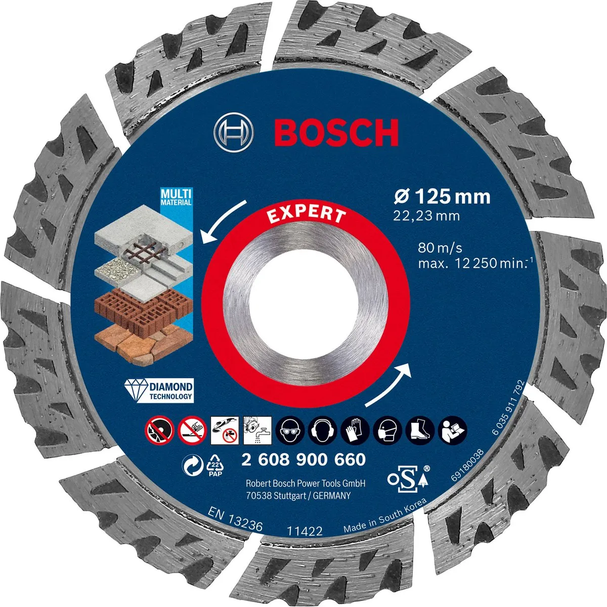 Bosch Professional Expert MultiMaterial Diamantdoorslijpschijf 125mm - Beton/Steen