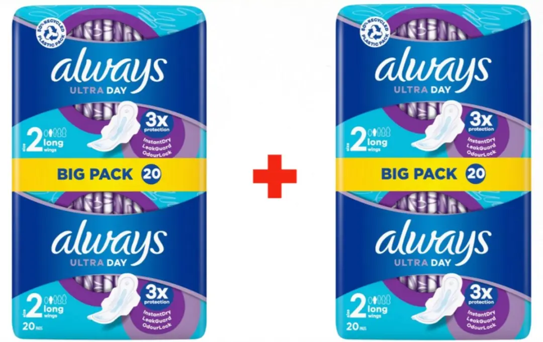 Always Ultra Sanitary Towels Long with Wings- 2 x 20 stuks voordeelverpakking