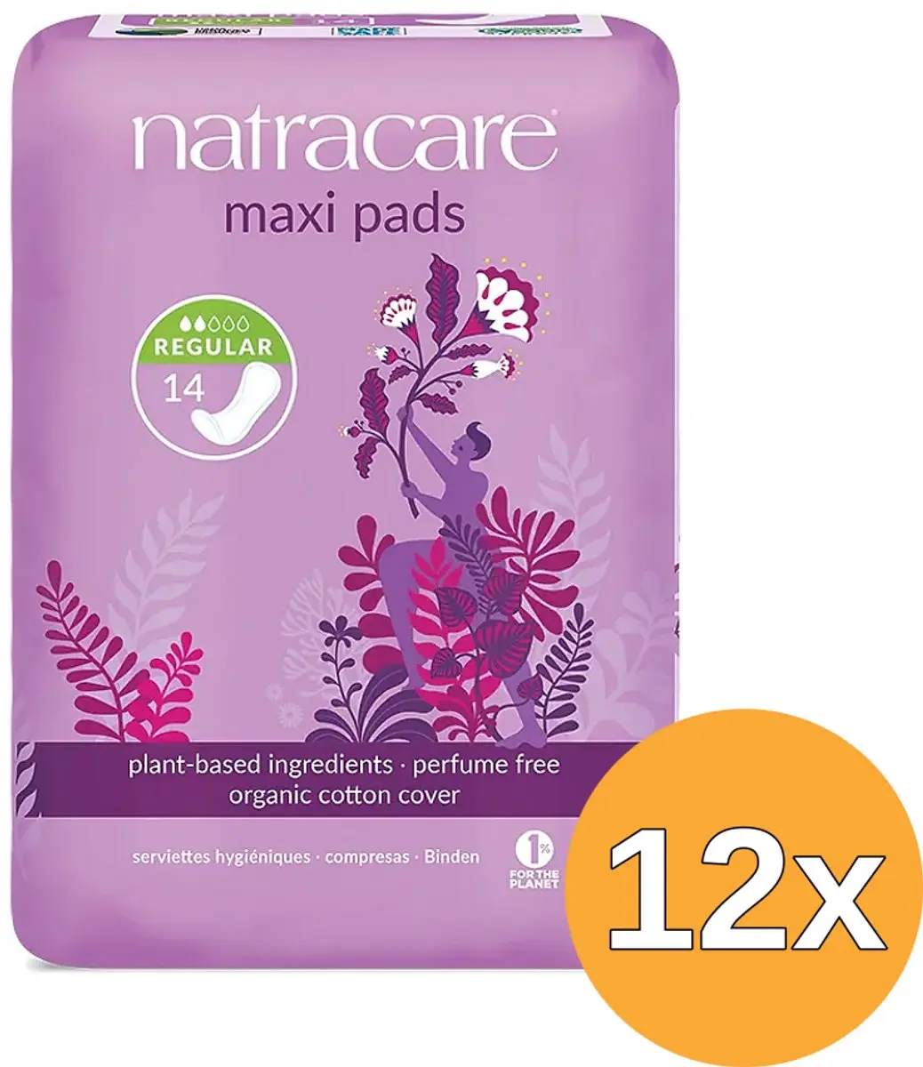 12x Natracare Maandverband normaal (14 stuks)