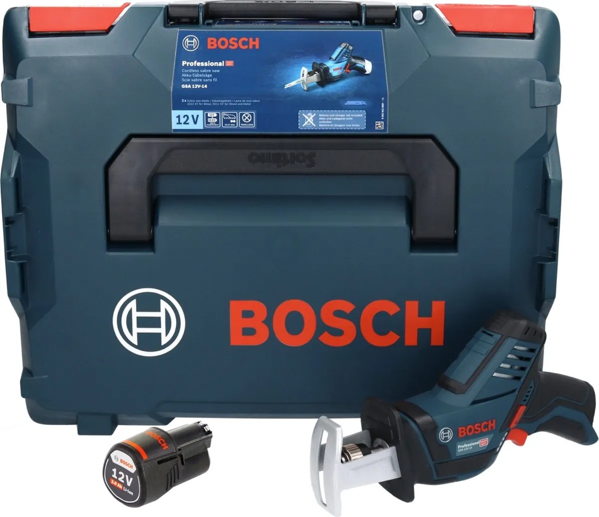 Bosch Professional GSA 12V-14 Accu-Reciprozaag 12V - 1x Zaagblad - 3,0Ah